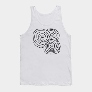 Newgrange Celtic Spiral Irish Line Drawing Tank Top